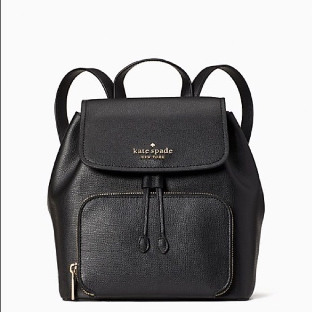 Kate Spade Black Textured Backpack